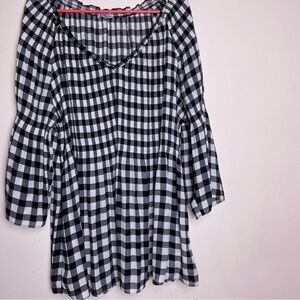Floral and ivy  Gingham Plaid peasant top size 2x Puff Sleeve Milk Maid